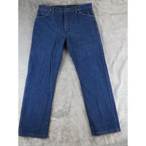 Wrangler 13MWZ Mens Dark Wash‎ Blue Denim Jeans Cowboy Cut Size 38x30